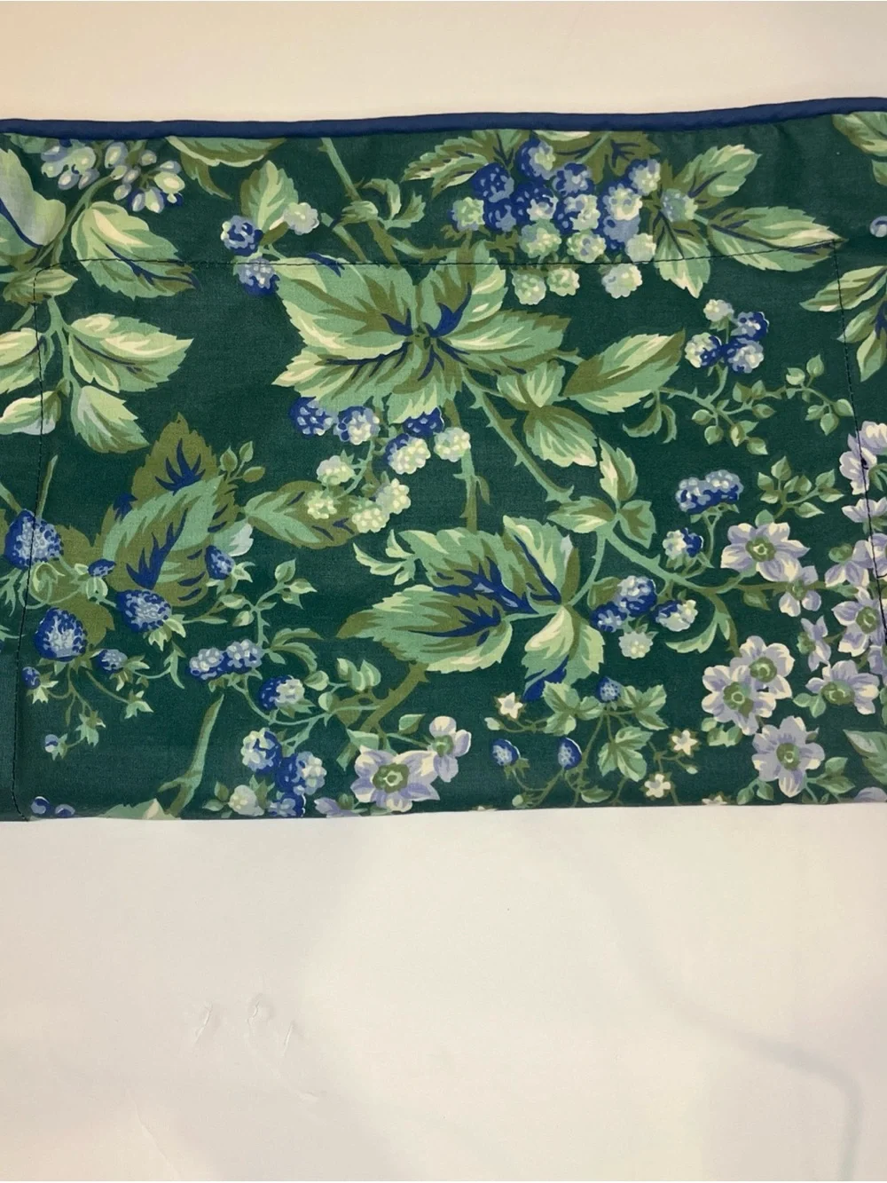 Vintage Laura Ashley Bramble Berry Pillow Sham Green Blue Lavender Floral Single